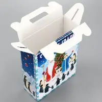 Подарочная новогодняя коробка &laquo;Пингвины&raquo;, для сладких подарков, 16.8&times;7&times;25 см