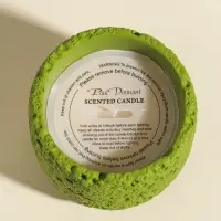 Свеча в вулканическом подсвечнике "Лава" зелёная 8,5х8,5х7,5 см