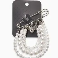 Булавка "Жемчужная россыпь", l=6.5, d=5+6+8 цвет белый в серебре