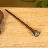 Заколка для волос, 20 см, дерево Соно, ракушка