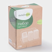 Набор для специй на подст 4 шт "BellaTenero" , солонка, перечница, салфетница, зубочист