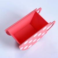 Кашпо деревянное "Чашка в горошек", коралловый, 20&times;9&times;11 см