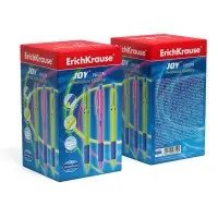 Ручка шариковая автоматическая ErichKrause JOY Neon, узел 0.7 мм, чернила синие, резиновый держатель, супермягкое письмо, длина линии письма 1300 метров, МИКС