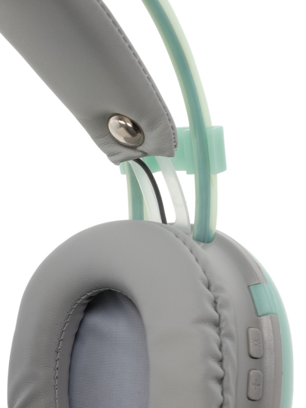 Наушники полноразмерные Mybit W-33, RGB подсветка, BT5.3, 800 мАч, Type-C, зелёные