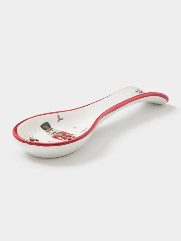 Подставка под ложку новогодняя Доляна &laquo;Щелкунчик&raquo;, 22.3&times;7.1&times;2.5 см, доломит, белая