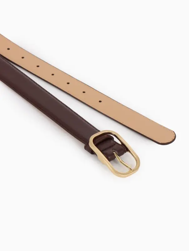 Ремень жен 05-01-01-01, Июнь2512, 3*0,3*110 см, без винта, пряж золото, 1 прокол, коричневый   10903