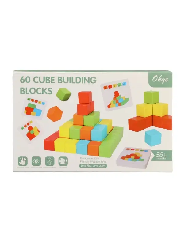 Кубики деревянные 60 штук