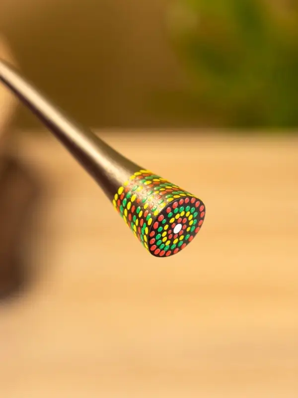 Заколка для волос "Цветок" дерево Албезия, 17 см, цв. чёрно-фиолетовый