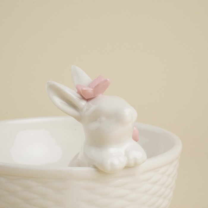 Конфетница SL Home &laquo;Лесные кролики&raquo;, 13&times;10,7 см, цвет белый