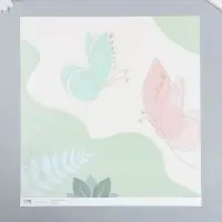 Бумага для скрапбукинга "Порхающие бабочки" плотность 180 гр 30,5х32 см