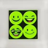 Светоотражающие наклейки &laquo;Смайлы&raquo;, d=5 см, 4 шт. на листе, жёлтые
