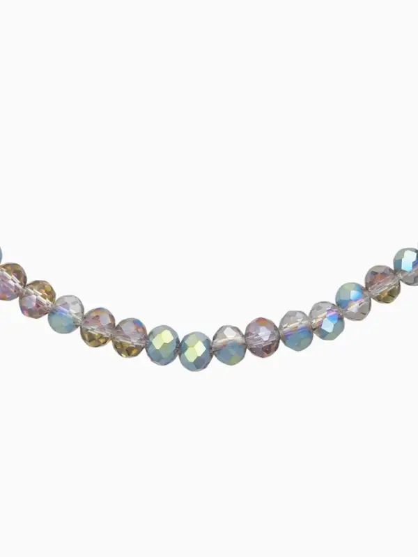 Чокер из бисера &laquo;Хрусталь&raquo; бензиновый в серебре, 37 см + 5 см доп, цепочка