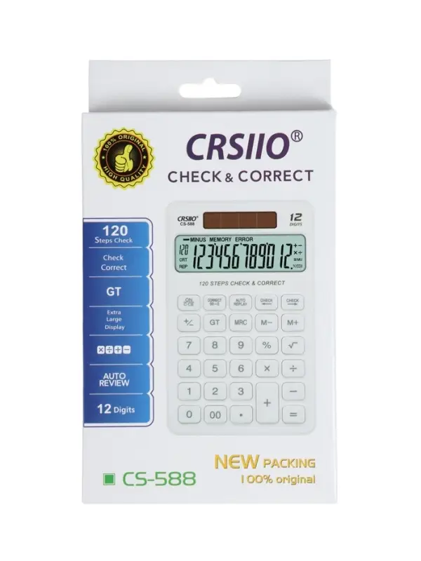 Калькулятор настольный 12-разрядный CS-588, корпус зеленый