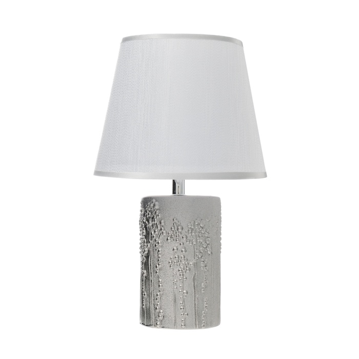 Настольная лампа с абажуром RISALUX &laquo;Фруктовый сад&raquo;, 1&times;40 Вт, Е27, серебро, 19.5&times;19.5&times;33 см