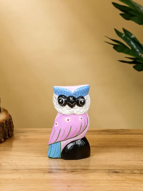 Набор сувенирный &laquo;Совы&raquo;, h=17 см, h=14.5 см, h=11 см, дерево, сиреневый