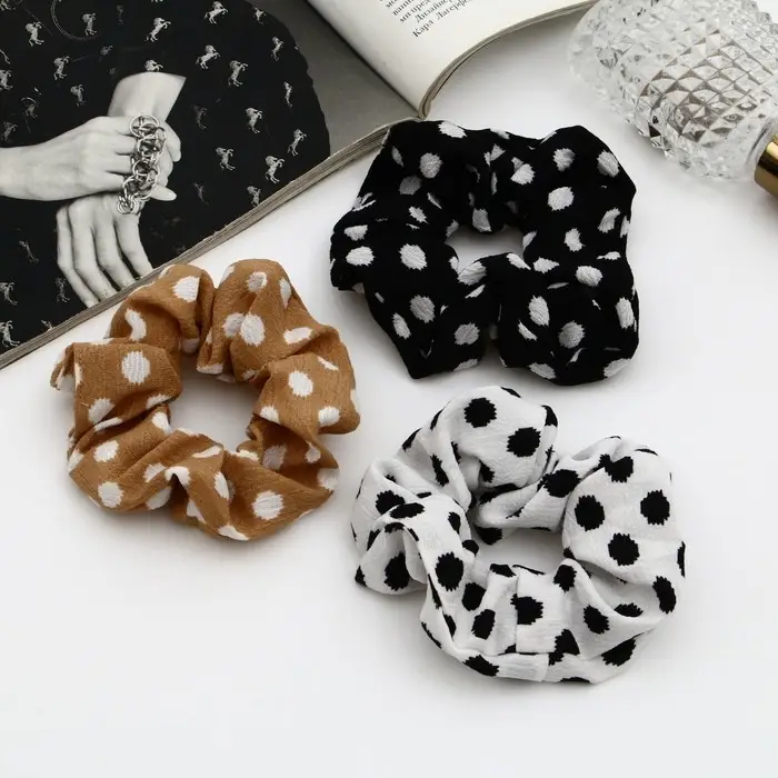 Резинка для волос "Орбита" элит крупный горох, 8 см, микс