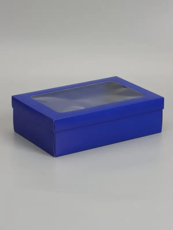 Коробка складная &laquo;Синяя&raquo;, с окном  30 х  20 х 9 см