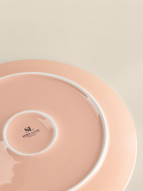 Тарелка для пиццы SL Home &laquo;Уроки испанского: Buen provecho&raquo;, d=35 см, фарфор, розовая