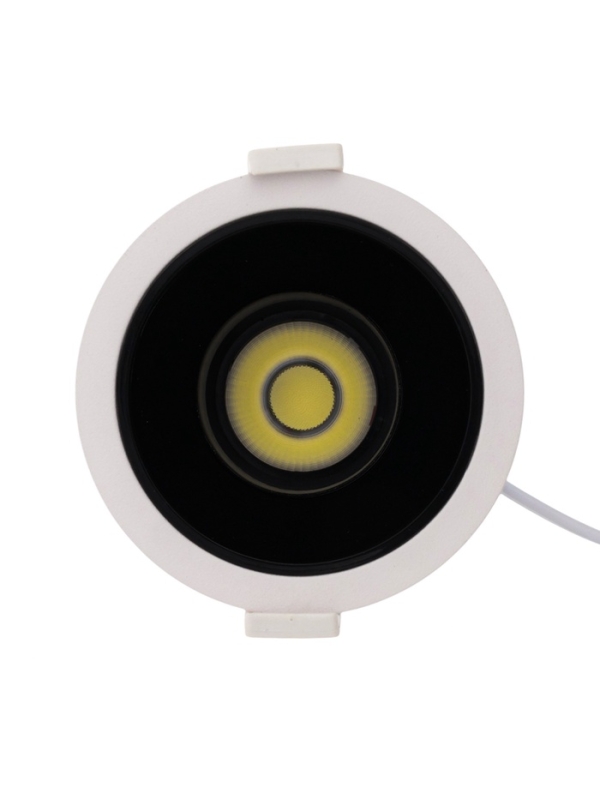 Светильник светодиодный встраиваемый, поворотный, 6Вт, 6500К, с драйвером, D75, черно-белый   107130