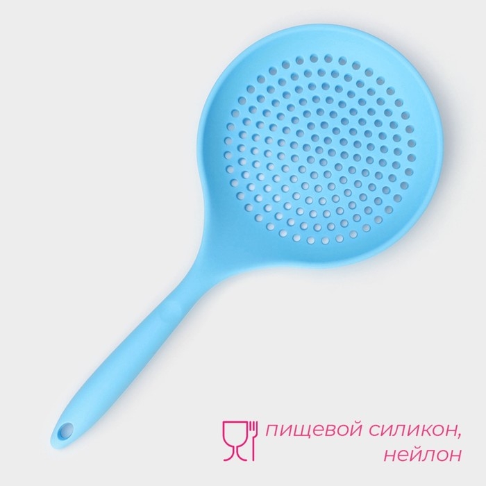 Шумовка Доляна &laquo;Фиш&raquo;, 36&times;17&times;2,5 см, цвет голубой