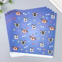 Бумага для скрапбукинга "Пёсики" плотность 180 гр 30,5х32 см