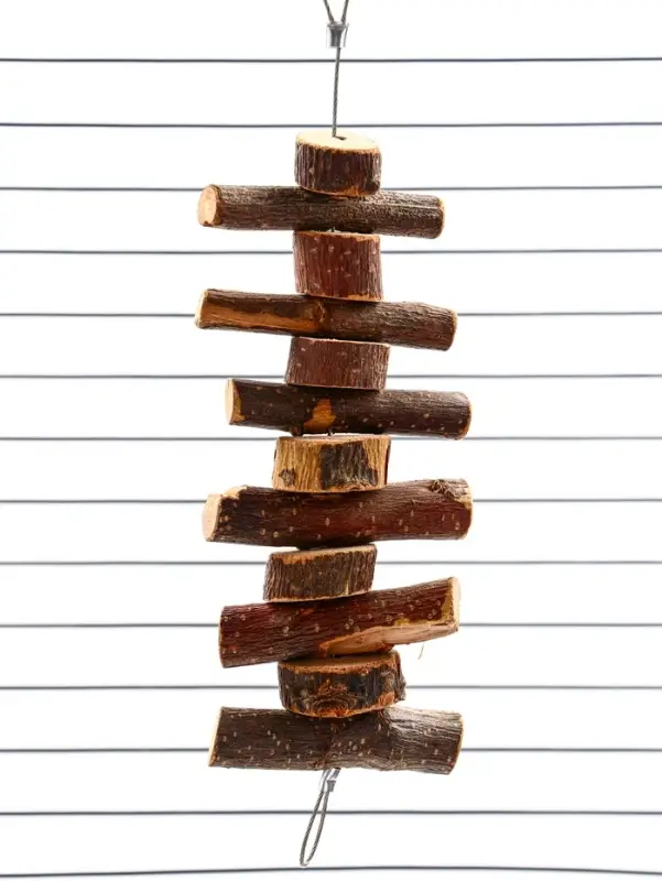 Игрушка для птиц и грызунов "Лесенка вверх 2" из дерева, 21 х 5 см