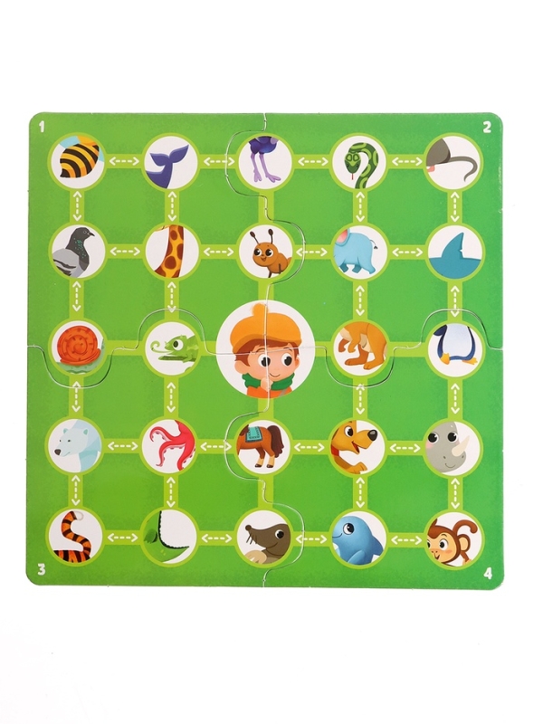 Развивающая игра "Пройди по стрелкам. Изучаем животных"