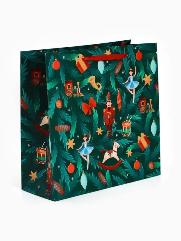 Пакет ламинированный квадратный &laquo;Новый год!&raquo;, 30 &times; 30 &times; 12 см