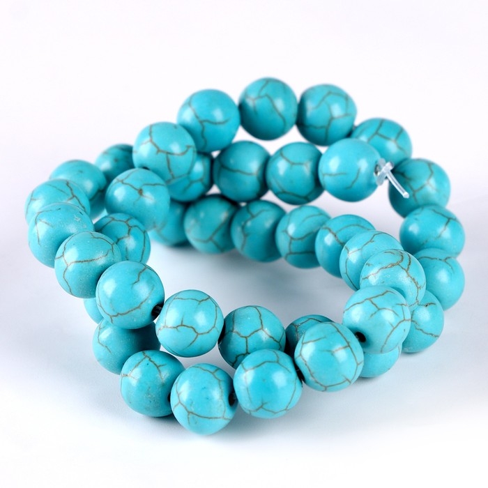 Бусины из натурального камня &laquo;Бирюза&raquo; набор 36 шт., размер 1 шт. &mdash; 10 мм