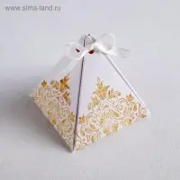 Коробка бонбоньерка, упаковка подарочная, &laquo;Роскошь золота&raquo;, 7 х 7 х 7.5 см