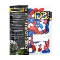 Грунт для аквариума "Галька цветная,  белый-синий-красный" 800г фр 8-12 мм