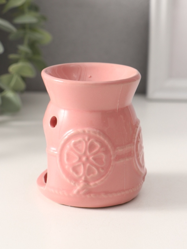 Аромалампа керамика "Долька-цветок" розовая 6,5х6,5х7,8 см