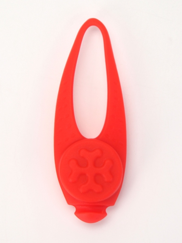 Световой маячок на ошейник/поводок с 3 режимами свечения "Лапка", 3,2 см, силикон, красный