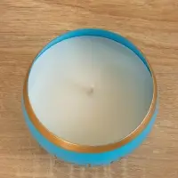 Свеча в чаше Yoga heal the soul голубая, соевый воск 200 гр 8,5х7 см