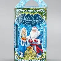 Подарочная новогодняя коробка &laquo;Новогодняя карусель&raquo;, для сладких подарков, 10.6&times;10.6&times;18.8 см