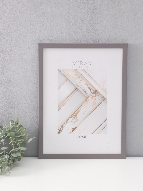 Фоторамка пластик "МИРАМ" 30х40 см, т.серый