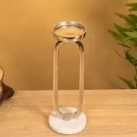 Подсвечник "Эллипс" 10х10х30 см, d 7,5 см, алюминий, мрамор