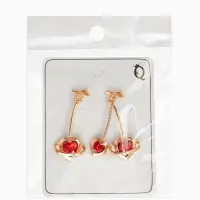 Серьги "Сердечная вишня", цвет красный в золоте