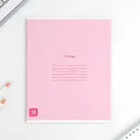 Тетрадь в линейку 12 листов А5, на скрепке &laquo;Минимализм&raquo;, обложка мелованный картон, блок №1 белизна 96%, 5 видов МИКС