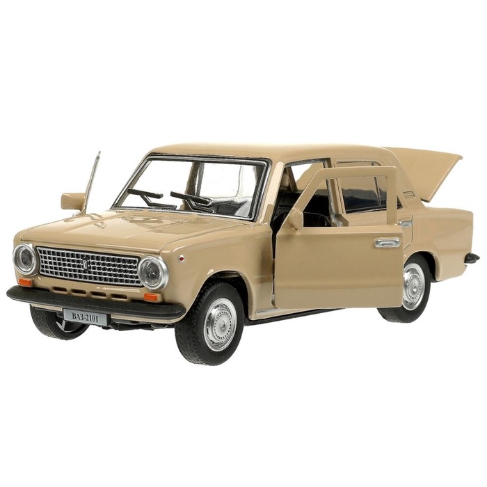 Машинка металлическая &laquo;ВАЗ-2101&raquo;, ретро - модель &laquo;Копейка&raquo;, открываются двери, багажник, инерция, 12 см, бежевый