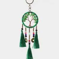 Брелок ловец снов "Древо" 19 см, цв. зелёный