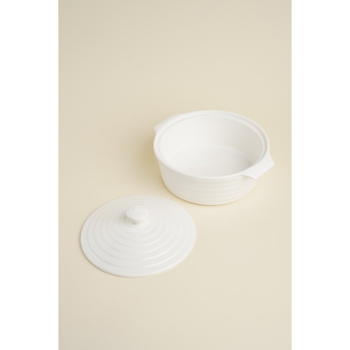 Кастрюля из жаропрочной керамики Доляна &laquo;Бруно&raquo;, 1,57 л, 24,5&times;21,5&times;8 см, цвет белый