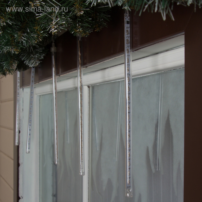 Гирлянда &laquo;Сосулька&raquo; тающая 0.3 м, IP44, прозрачная нить, 18 LED, свечение белое, переливы, 220 В