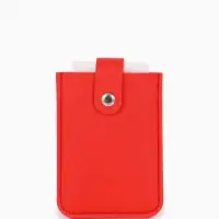 Картхолдер 7,9*0,5*10,3 см, 5 карт, на кнопке, красный