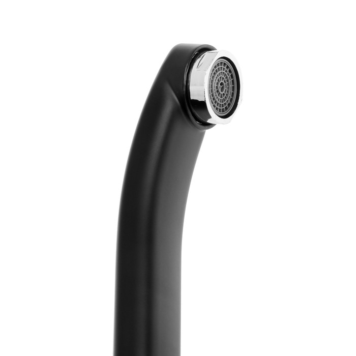 Смеситель для кухни "Эверест" B49-0256, однорычажный, длинный излив, черный