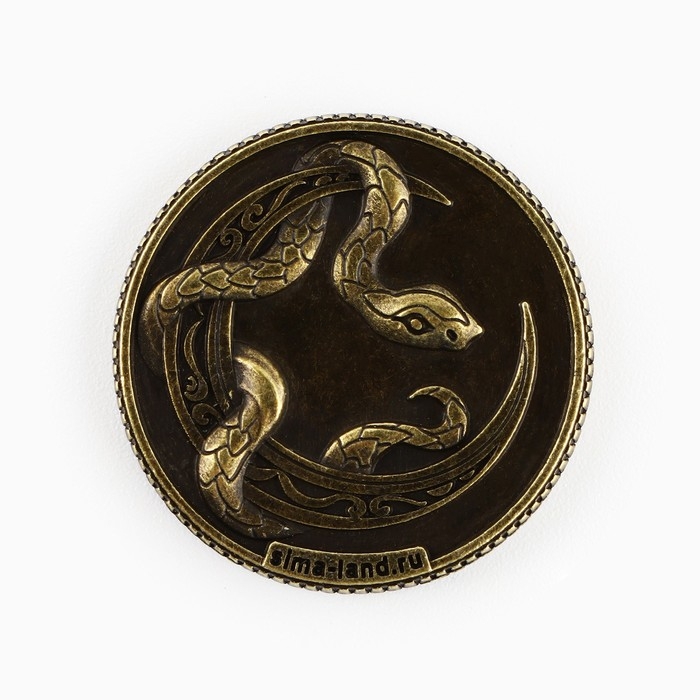 Монета гороскоп 2025 новогодняя &laquo;Близнецы&raquo; на Новый год, латунь, диам. 2, 5 см