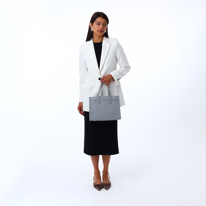 Сумка женская на молнии, TEXTURA, средний размер, цвет серый