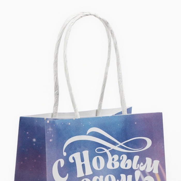 Пакет подарочный новогодний &laquo;Сказочный&raquo;, змея, белый крафт, 12 х 21 х 9 см