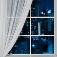 Гирлянда &laquo;Занавес&raquo; 1.6 &times; 1.6 м роса, IP20, серебристая нить, 160 LED, свечение белое, 8 режимов, 220 В