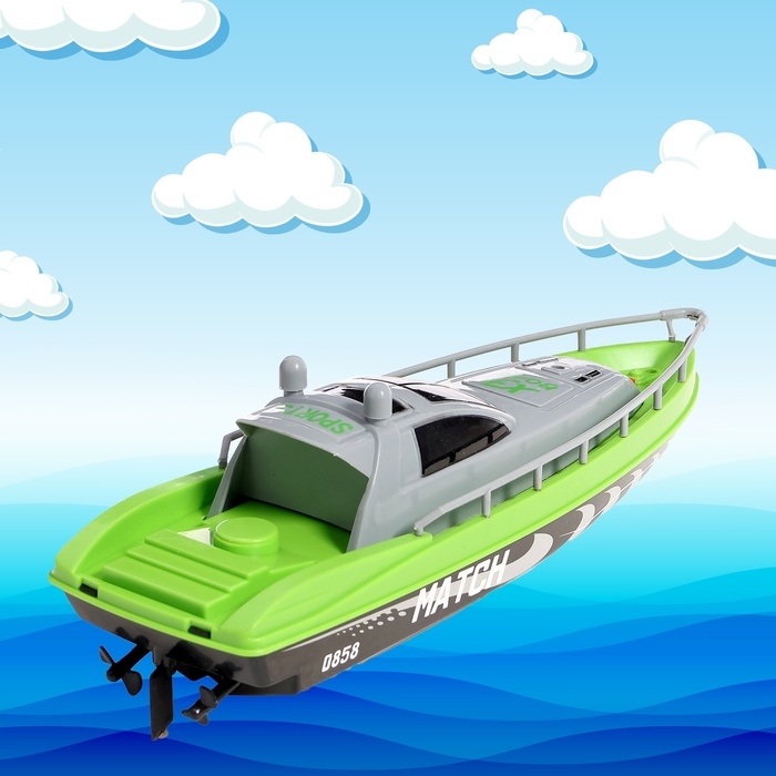 Катер радиоуправляемый &laquo;Полиция&raquo;, цвет зеленый